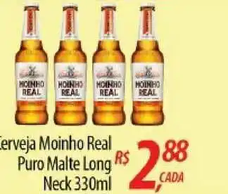 Abevê Supermercados Cerveja Moinho Real Puro Malte Long Neck 330ml oferta