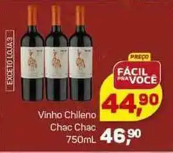 Supermercados São Vicente Vinho Chileno Chac Chac 750ml oferta
