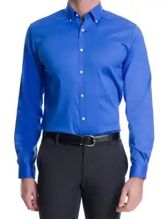 C&A Camisa básica manga longa slim masculina azul escuro izod oferta