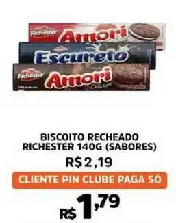 Pinheiro Supermercado Biscoito Recheado Richester 140g (sabores) oferta