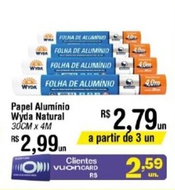 Fort Atacadista Papel Aluminio Wyda Natural 30cm x 4m oferta