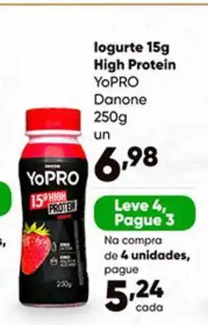 Zaffari Iogurte 15g High Protein Yopro Danone Leve 4 Pague 3 250g oferta