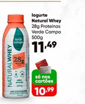 Zaffari Iogurte Natural Whey 28g Proteinas Verde Campo 500g oferta