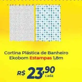 Atakarejo Cortina Plástica De Banheiro Ekobom Estampas oferta