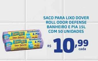 Saco Para Lixo Dover Roll Odor Defense Banheiro E Pia Com 50