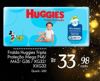 Giassi Supermercados Fralda Huggies Tripla Proteção Mega oferta