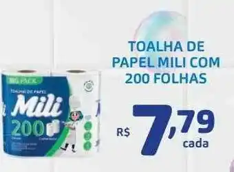 Bahamas Supermercados Toalha De Papel Mili Com 200 Folhas oferta