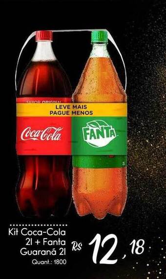 Giassi Supermercados Kit Coca-cola + Fanta Guaraná oferta