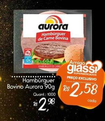 Giassi Supermercados Hambúrguer Bovino Aurora oferta