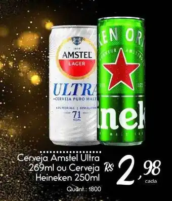 Giassi Supermercados Cerveja Amstel Ultra Ou Cerveja Heineken oferta