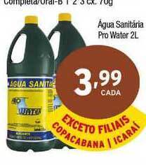 Supermercados Intercontinental água Sanitária Pro Water 2L oferta