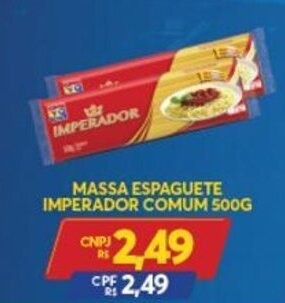 Atacadão Centro Sul Massa Espaguete Imperador Comum 500g oferta