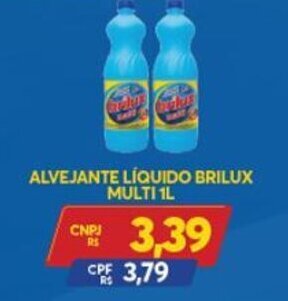 Atacadão Centro Sul Alvejante Liquido Brilux Multi 1L oferta