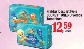 Fraldas Descartáveis Looney Tunes Diversos Tamanhos