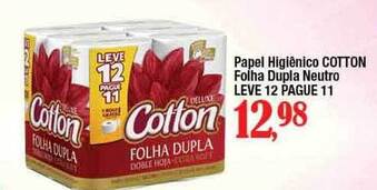 Supermercados Unidos Papel Higiênico Cotton Folha Dupla Neutro Leve 12 Pague 11 oferta