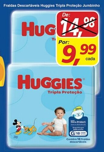 Supermercados Guanabara Fraldas descartaveis Huggies tripla Pretecao Jumbinho oferta