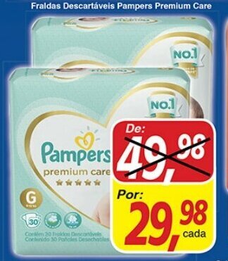 Supermercados Guanabara Fraldas Descartaveis Pampers Premium Care oferta