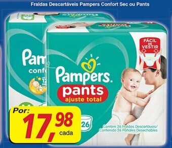 Supermercados Guanabara Fraldas Descartaveis Pampers Comfort Sec ou Pants oferta