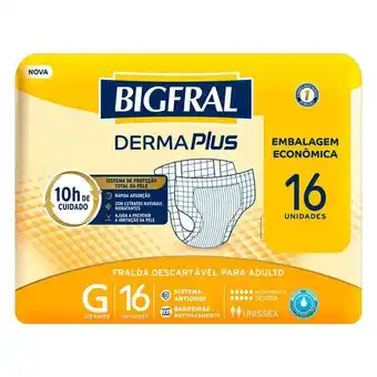 Supermercados Mateus Fralda descartável para adulto derma plus g 16 unidades bigfral oferta