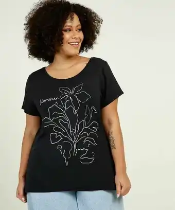 Blusa plus size feminina estampa flores marisa