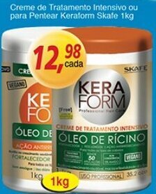 Supermercados Guanabara Creme de Tratamento Intensivo ou para Pentear Keraform Skafe 1kg oferta