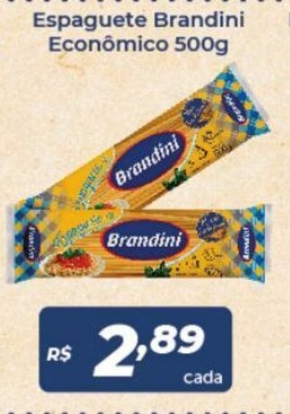 Atakarejo Espaguete Brandini Econimico 500g oferta