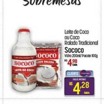 Muffato Leite De Coco Ou Coco Ralado Tradicional Sococo 200ml / 100g oferta
