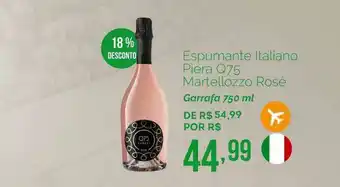 Oba Hortifruti Espumante Italiano Piera Q75 Martellozzo Rosé 18% Desconto 750ml oferta