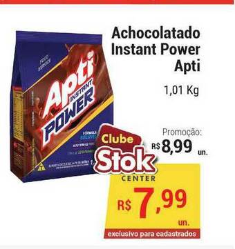 Stok Center Achocolatado Instant Power Apti 1,01kg oferta