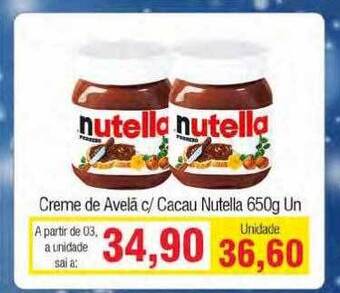 Spani Atacadista Creme De Avelã C Cacau Nutella oferta