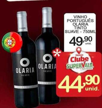 Super Vale Supermercados Vinho Português Olaria Tinto Suave oferta