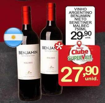 Super Vale Supermercados Vinho Argentino Benjamin Nieto Senetiner Malbec oferta