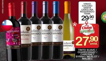 Super Vale Supermercados Vinho Chileno Santa Carolina Reservado oferta