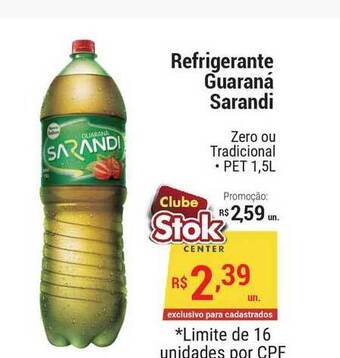 Stok Center Refrigerante Guaraná Sarandi 1.5L oferta