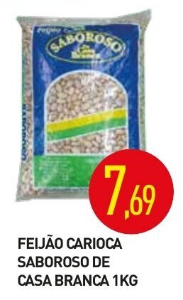 Calvo Atacadista Feijao Carioca Saboroso de Casa Branca 1kg oferta