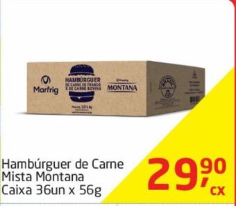 Tenda Atacado Hambúrguer de carne mista montana caixa 36un x 56g oferta