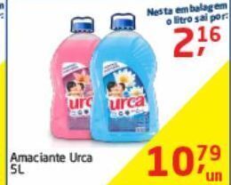 Tenda Atacado Amaciante urca 5l oferta