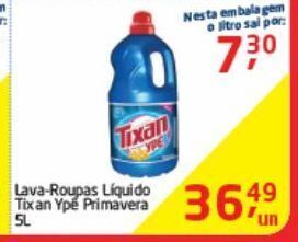 Tenda Atacado Lava-roupas líquido tixan ypê primavera 5l oferta