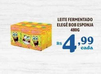 Bahamas Supermercados Leite Fermentado Elegê Bob Esponja oferta