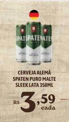 Bahamas Supermercados Cerveja Alemã Spaten Puro Malte Sleek oferta