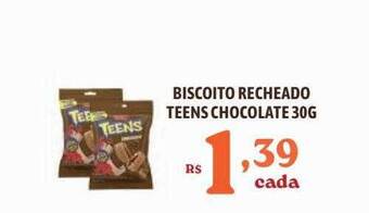 Bahamas Supermercados Biscoito Recheado Teens Chocolate oferta
