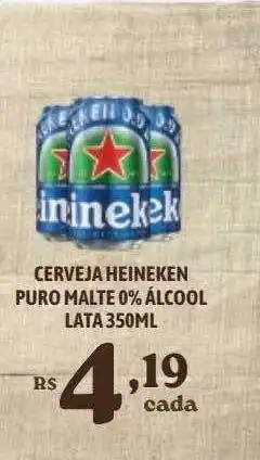 Bahamas Supermercados Cerveja Heineken Puro Malte 0% Alcool oferta