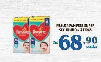 Fralda Pampers Super Sec Jumbo + 4 Tiras