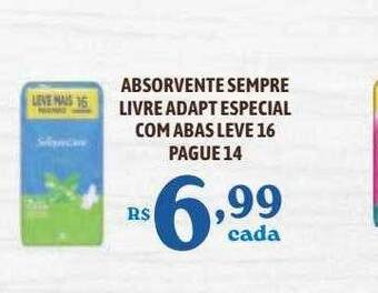Bahamas Supermercados Absorvente Sempre Livre Adapt Especial Com Abas Leve 16 Pague 14 oferta