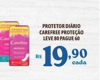 Bahamas Supermercados Protetor Diário Carefree Proteção Leve 80 Pague 60 oferta