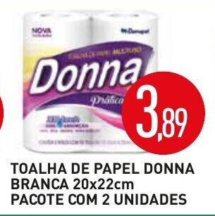 Calvo Atacadista Toalha de Papel Donna Branca 20 x 22cm pacote com 2 unidades oferta