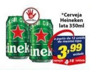 Vencedor Atacadista Cerveja Heineken lata 350ml oferta