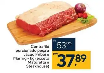 Coop Contrafile porcionado peca a vacuo Friboi e Marfrig 1kg oferta