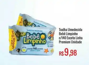 Mart Minas Toalha Umedecida Bebê Limpinho C 140 Exceto Linha Premium oferta