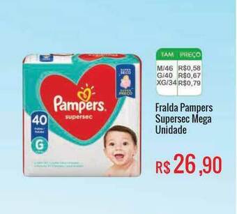 Fralda Pampers Supersec Mega